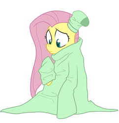 Size: 737x762 | Tagged: safe, artist:egophiliac, edit, fluttershy, g4, snuggie, sock