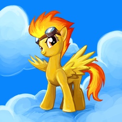 Size: 1200x1200 | Tagged: safe, artist:jokerpony, spitfire, pony, g4, cloud, cloudy, female, solo