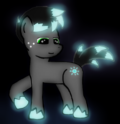 Size: 377x390 | Tagged: safe, artist:blank hooves, earth pony, pony, dark, glowing, glowing hooves, male, solo, stallion