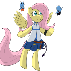 Size: 2000x2000 | Tagged: safe, artist:dragonfoorm, fluttershy, pony, g4, clothes, cosplay, crossover, fairy tail, female, high res, lucy heartfilia, mare, simple background, skirt, solo, transparent background