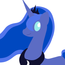 Size: 1000x1000 | Tagged: safe, artist:dragonfoorm, princess luna, alicorn, pony, g4, female, horn, jewelry, lineless, mare, minimalist, regalia, simple background, solo, tiara, transparent background, vector