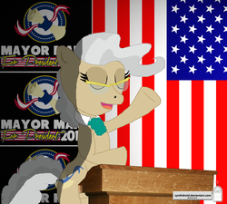 Size: 3000x2700 | Tagged: dead source, safe, artist:synthdroid, mayor mare, pony, g4, election, glasses, high res, solo, united states