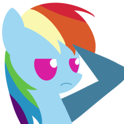 Size: 1000x1000 | Tagged: safe, artist:dragonfoorm, rainbow dash, pony, g4, female, pointy ponies, rainbow dash salutes, salute, simple background, solo, transparent background