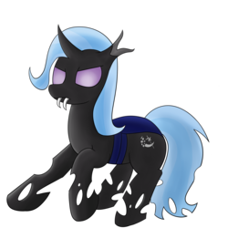 Size: 2000x2000 | Tagged: safe, artist:dragonfoorm, trixie, changeling, g4, changelingified, female, high res, simple background, solo, species swap, transparent background, trixieling