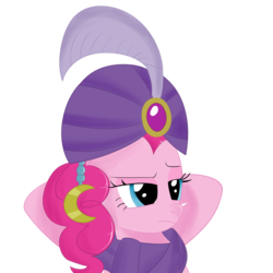 Size: 2000x2000 | Tagged: safe, artist:dragonfoorm, pinkie pie, earth pony, pony, g4, female, high res, madame pinkie, simple background, solo, transparent background, turban