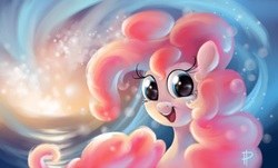 Size: 1920x1162 | Tagged: dead source, safe, artist:rom-art, pinkie pie, earth pony, pony, g4, female, happy, light, solo, wave