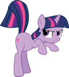 Size: 3615x4000 | Tagged: safe, artist:scotch208, twilight sparkle, pony, unicorn, feeling pinkie keen, g4, annoyed, female, mare, raised tail, rearing, simple background, solo, tail, transparent background, unicorn twilight, vector