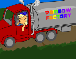 Size: 1280x989 | Tagged: safe, artist:nimbussurge, applejack, earth pony, pony, fanfic:rainbow factory, g4, female, semi truck, solo, truck