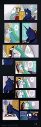 Size: 4032x12242 | Tagged: safe, artist:dracojayproduct, princess celestia, princess luna, oc, oc:reginald whitmane, comic:lunar isolation, g4, absurd resolution, comic