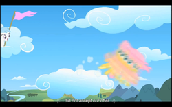 Size: 1024x640 | Tagged: safe, screencap, fluttershy, g4, the cutie mark chronicles, youtube caption