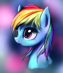Size: 874x1006 | Tagged: artist needed, source needed, safe, rainbow dash, pony, g4, bust, female, portrait, profile, solo