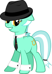 Size: 3075x4376 | Tagged: safe, artist:up1ter, lyra heartstrings, pony, g4, .svg available, cufflinks, cuffs (clothes), female, hat, necktie, simple background, solo, svg, transparent background, trilby, vector