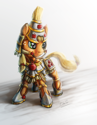 Size: 1280x1649 | Tagged: safe, artist:assasinmonkey, applejack, earth pony, pony, g4, armor, female, solo