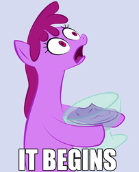 Size: 976x1200 | Tagged: artist needed, safe, berry punch, berryshine, earth pony, pony, g4, female, it begins, male, reaction image, simple background, solo, the simpsons