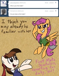 Size: 639x825 | Tagged: safe, artist:eliwood10, pipsqueak, scootaloo, ask captain pipsqueak, g4, ask, tumblr