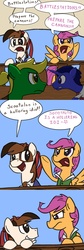 Size: 630x1875 | Tagged: safe, artist:eliwood10, pipsqueak, scootaloo, ask captain pipsqueak, g4, ask, tumblr