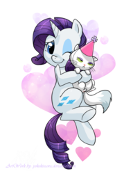 Size: 750x975 | Tagged: safe, artist:yokokinawa, opalescence, rarity, pony, g4, duo, hug, simple background, transparent background