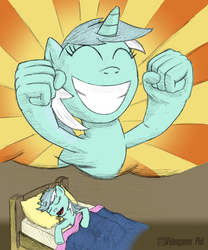 Size: 750x900 | Tagged: safe, artist:videogamer-phil, lyra heartstrings, pony, g4, female, hand, sleeping, solo