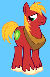 Size: 1270x1920 | Tagged: safe, artist:hotwingforgery, big macintosh, earth pony, pony, g4, blue background, male, simple background, solo, stallion