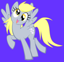 Size: 1280x1245 | Tagged: safe, artist:hotwingforgery, derpy hooves, pegasus, pony, g4, blue background, female, mare, simple background, smiling, solo