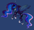Size: 2949x2646 | Tagged: safe, artist:sharmie, princess luna, alicorn, pony, g4, crown, female, flying, high res, jewelry, regalia, simple background, sky, solo, wings