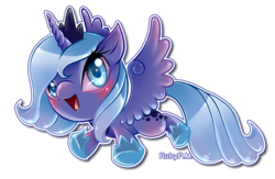 Size: 900x588 | Tagged: safe, artist:rubypm, princess luna, pony, g4, female, filly, simple background, solo, transparent background, woona