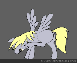 Size: 372x309 | Tagged: safe, artist:el-yeguero, derpy hooves, pegasus, pony, g4, animated, blank flank, butt, ear flick, female, horses doing horse things, mare, plot, scratching