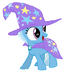 Size: 250x275 | Tagged: safe, artist:tomdantherock, trixie, pony, unicorn, g4, animated, butt shake, female, filly, filly trixie, happy, mare, simple background, solo, sunshine sunshine, tomdantherock is trying to murder us, transparent background, younger