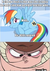 Size: 722x1033 | Tagged: safe, edit, edited screencap, screencap, rainbow dash, g4, sonic rainboom (episode), creepy, ed edd n eddy, ed edd n eddy's big picture show, eddy's brother, headcanon, meta, nightmare fuel