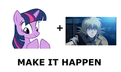 Size: 1337x796 | Tagged: safe, twilight sparkle, g4, exploitable meme, hellsing, make it happen, meta, seras victoria