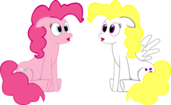 Size: 900x555 | Tagged: safe, artist:painter5544, pinkie pie, surprise, g1, g4, g1 to g4, generation leap