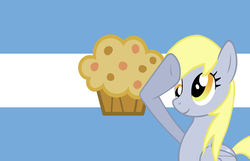 Size: 784x504 | Tagged: safe, edit, derpy hooves, pegasus, pony, g4, argentina, female, flag, mare, muffin, rainbow dash salutes, recolor, salute