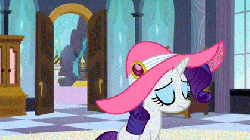 Size: 420x236 | Tagged: safe, screencap, rarity, pony, g4, season 2, sweet and elite, animated, birthday dress, clothes, drawing, dress, female, hat, levitation, magic, mannequin, paper, sketch, solo, telekinesis
