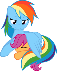 Size: 8049x9993 | Tagged: safe, artist:up1ter, rainbow dash, scootaloo, pegasus, pony, g4, absurd resolution, duo, female, filly, mare, scootalove, simple background, transparent background, vector