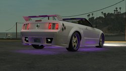 Size: 1280x720 | Tagged: safe, rarity, g4, automobile, barely pony related, beach, car, ford, midnight club, midnight club:la, mustang, neon, nevada, ponycar, road, video game