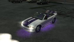 Size: 1280x720 | Tagged: safe, rarity, human, g4, automobile, barely pony related, car, ford, midnight club, midnight club: la, mustang, neon, ponycar, road, video game