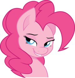 Size: 7606x7907 | Tagged: dead source, safe, artist:joey darkmeat, artist:tim015, pinkie pie, pony, g4, absurd resolution, bedroom eyes, bust, female, mare, simple background, solo, transparent background, vector
