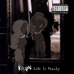 Size: 953x953 | Tagged: safe, pinkie pie, g4, album cover, korn, life is peachy, music, nightmare fuel, pinkamena diane pie, ponified, ponified album cover, when you see it