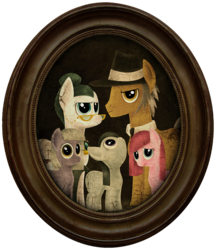 Size: 1400x1617 | Tagged: safe, artist:2snacks, cloudy quartz, igneous rock pie, limestone pie, marble pie, pinkie pie, g4, family photo, father, female, glasses, male, picture, pie family, pie sisters, ship:quartzrock, siblings, sisters