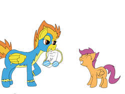 Size: 1600x1200 | Tagged: safe, scootaloo, spitfire, g4, cute, dreams, goggles, happy, wonderbolts