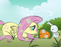 Size: 1391x1086 | Tagged: safe, artist:rumikoholic, angel bunny, fluttershy, g4, female, male, ship:angelshy, shipping, straight, valentine