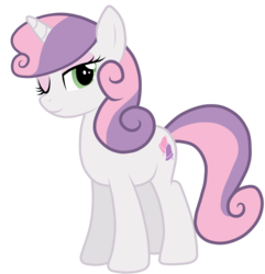 Size: 4827x5000 | Tagged: safe, artist:jennieoo, sweetie belle, pony, unicorn, g4, absurd resolution, adult, bedroom eyes, female, mare, older, older sweetie belle, one eye closed, show accurate, simple background, solo, transparent background, vector, wink, wrong cutie mark