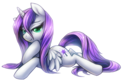 Size: 728x482 | Tagged: safe, artist:kawiku, oc, oc only, alicorn, pony, alicorn oc, bedroom eyes, female, lying down, mare, simple background, solo, transparent background