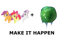 Size: 1008x600 | Tagged: safe, apple bloom, scootaloo, sweetie belle, g4, cutie mark crusaders, exploitable meme, inevitable dead body, make it happen, meta, scp, scp foundation, scp-447