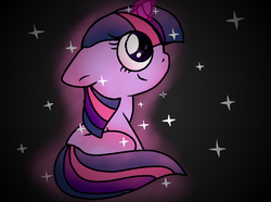 Size: 1014x756 | Tagged: safe, artist:zanykat0, twilight sparkle, pony, g4, cute, female, filly, floppy ears, magic, smiling, solo, sparkles