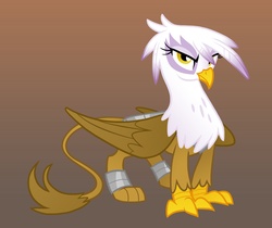 Size: 2500x2100 | Tagged: safe, artist:equestria-prevails, gilda, griffon, g4, armor, female, gradient background, high res, simple background, solo