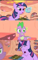 Size: 1640x2568 | Tagged: safe, spike, twilight sparkle, g4, how'd it get burned, nicolas cage, the wicker man