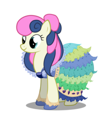 Size: 2543x2990 | Tagged: safe, artist:erikadaniel98, bon bon, sweetie drops, earth pony, pony, g4, alternate hairstyle, clothes, dress, female, high res, mare, simple background, solo, transparent background