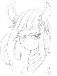 Size: 1832x2464 | Tagged: safe, artist:mrw32, twilight sparkle, human, g4, evil, humanized, sketch, smug, smuglight sparkle