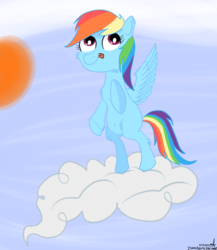 Size: 832x960 | Tagged: safe, artist:jhannrahn, rainbow dash, g4, cloud, cute